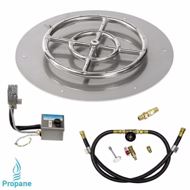 American Fire Products 18" Round Flat Pan AWEIS Fire Pit Burner Kit