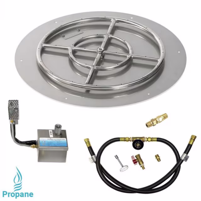 American Fire Products 24" Round Flat Pan AWEIS Fire Pit Burner Kit