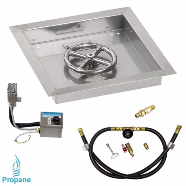 American Fire Products 12" Square Drop-In Pan AWEIS Fire Pit Burner Kit