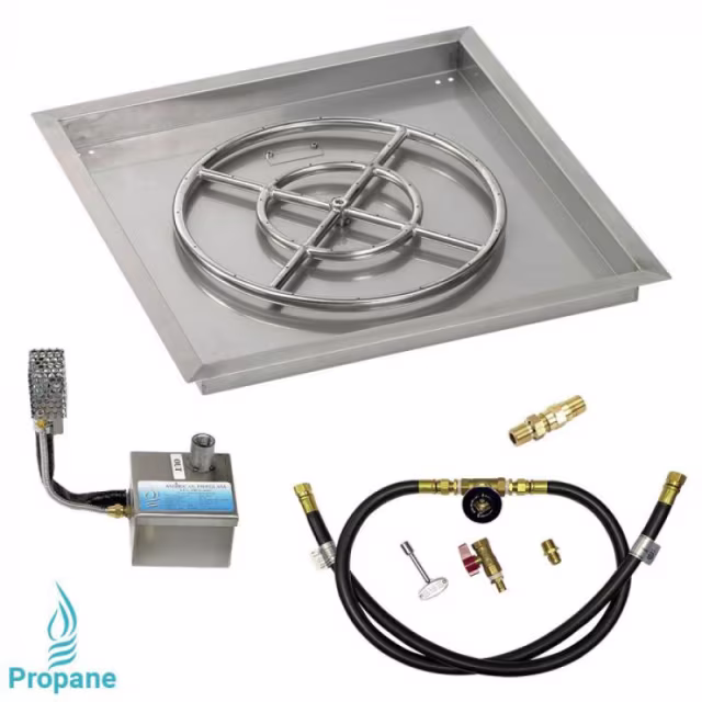 American Fire Products 24" Square Drop-In Pan AWEIS Fire Pit Burner Kit