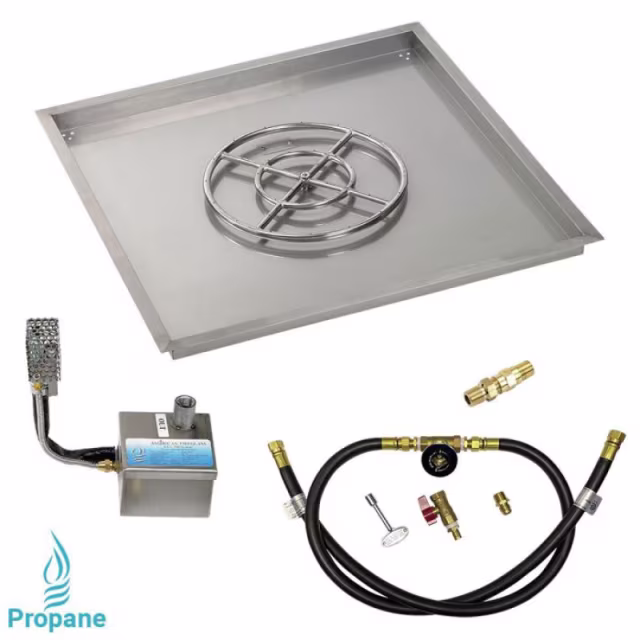 American Fire Products 36" Square Drop-In Pan AWEIS Fire Pit Burner Kit