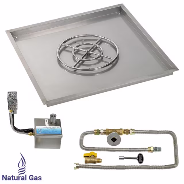 American Fire Products 36" Square Drop-In Pan AWEIS Fire Pit Burner Kit