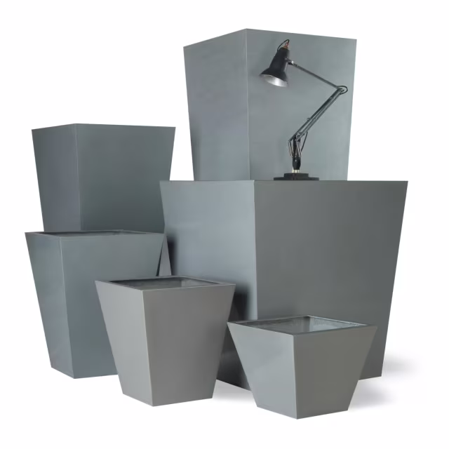 Capital Garden Geo Tapered 13" x 13" x 39" Square Fiberglass Planter Pot
