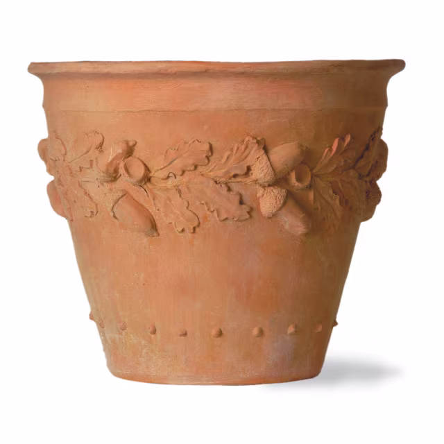 Capital Garden Oak Leaf 22" Round Fiberglass Planter Pot