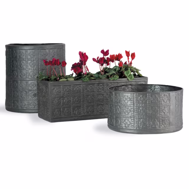 Capital Garden Tudor Rose 8" x 16" Round Fiberglass Planter Pot