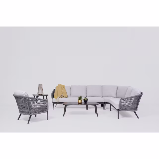 Ratana Poinciana Rope Left Arm Love Seat Outdoor Sectional Unit