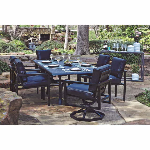 Woodard Salona Swivel Rocking Aluminum Dining Armchair
