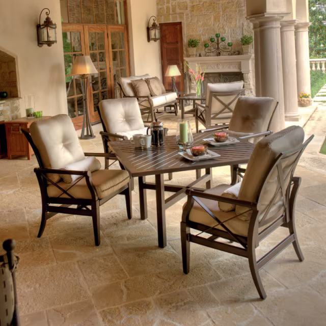 Woodard Andover Aluminum Dining Armchair