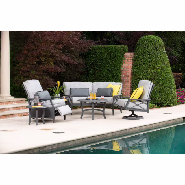 Woodard Andover Aluminum Crescent Loveseat