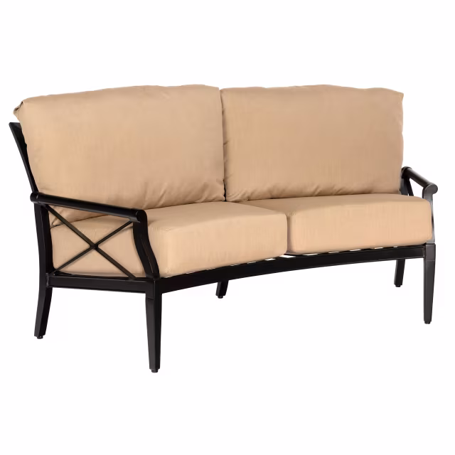 Woodard Andover Aluminum Crescent Loveseat