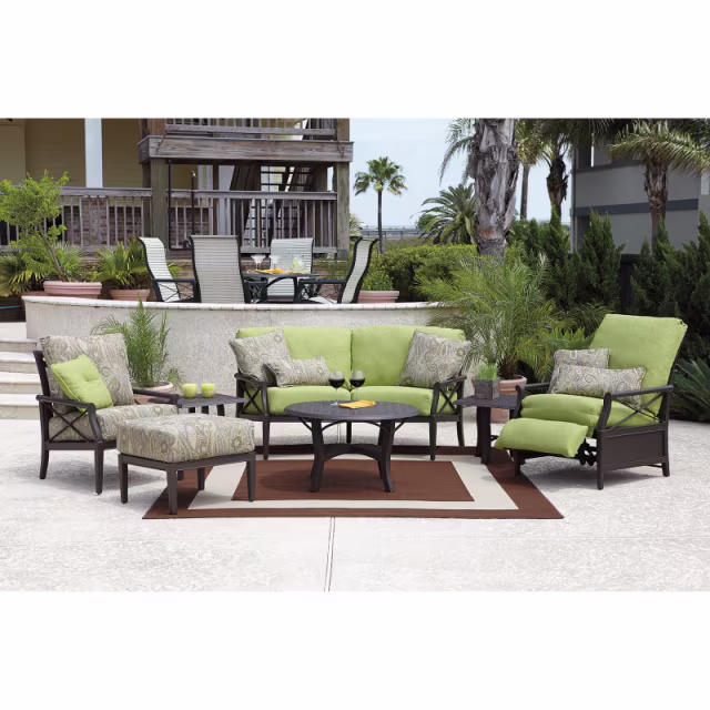 Woodard Andover 106" Aluminum Crescent Sofa