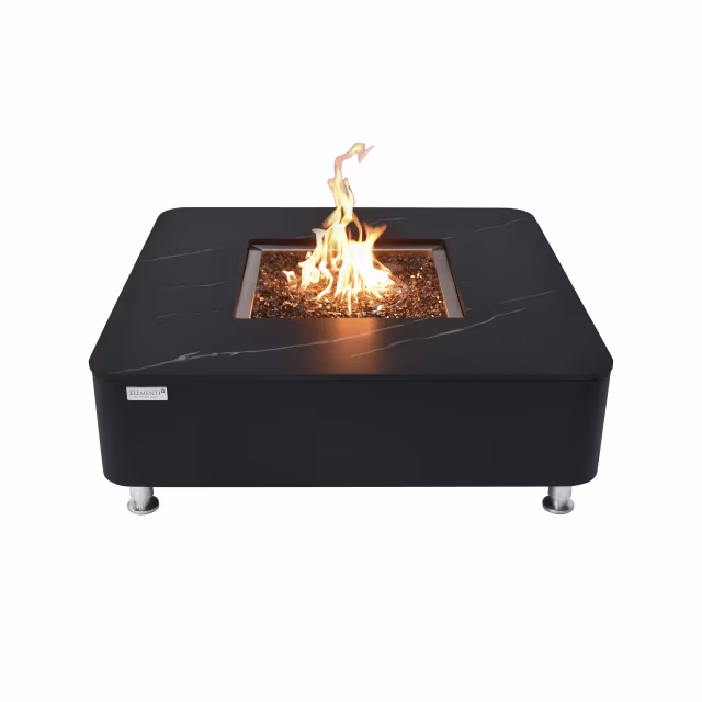 Elementi Plus Copenhagen 42" Square Marble Porcelain Gas Fire Table