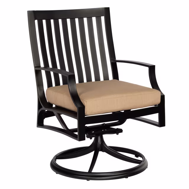 Woodard Seal Cove Swivel Aluminum Dining Armchair