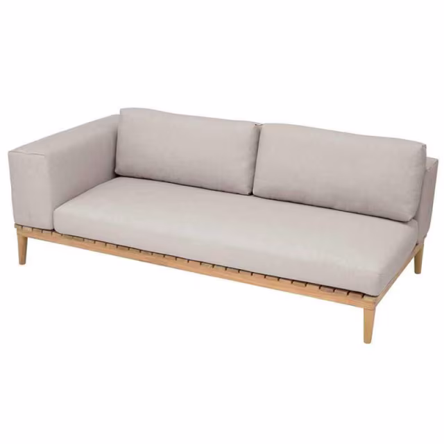 Kingsley Bate Lotus Settee Outdoor Sectional Unit with Left Table Protective Cover