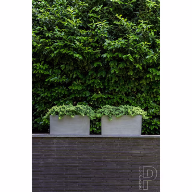 Pottery Pots Natural Jort 31.5" x 12" x 16" Rectangular Fiberstone Trough Planter - Grey