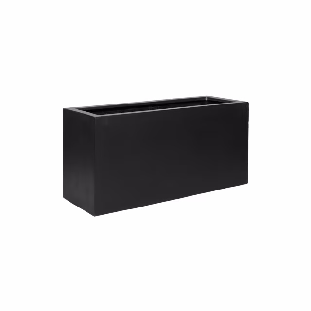 Pottery Pots Natural Jort 31.5" x 12" x 16" Rectangular Fiberstone Trough Planter - Black