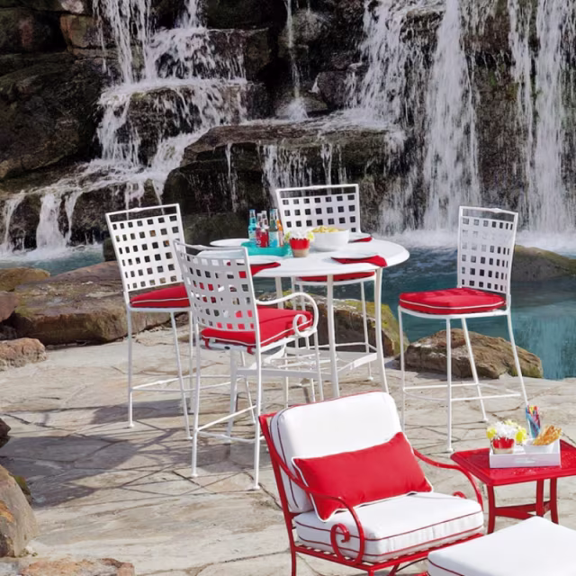 Woodard Sheffield Iron Bar Armchair