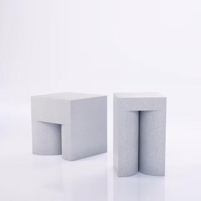 Zachary A. Design High Brow 12" Square Side Table and Stool