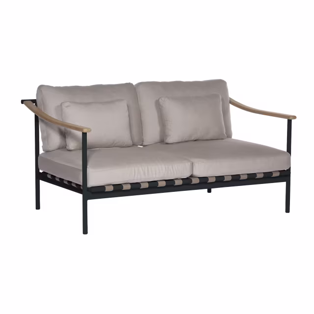 Barlow Tyrie Around Deep Seating Loveseat - Teak Arms