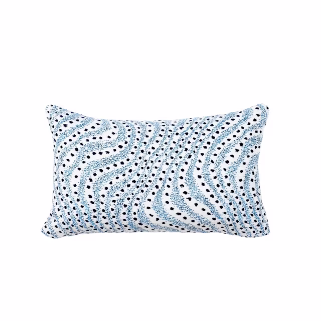 Classic Cushions 20" x 12" Calder Cobalt Lumbar Sunbrella Outdoor Pillow