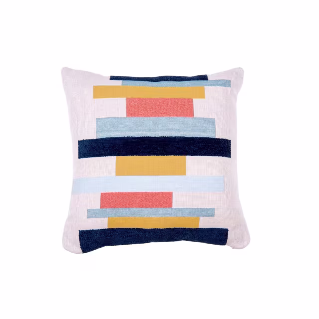 Classic Cushions 20" x 20" Summon Fiesta Multicolor Sunbrella Outdoor Pillow
