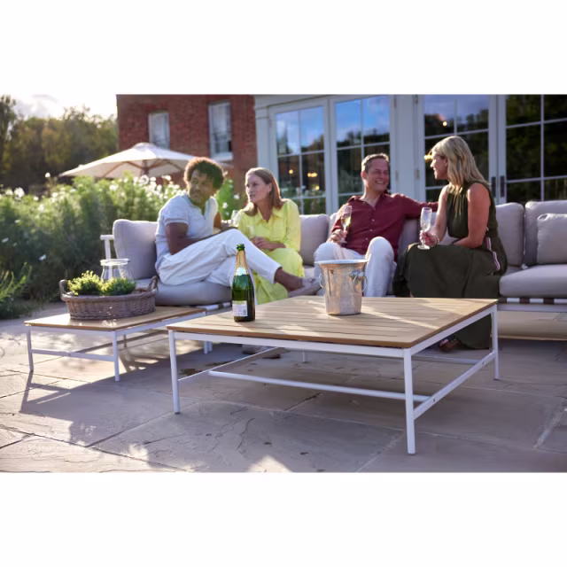 Barlow Tyrie Around Deep Seating Right End Loveseat - Teak Arm