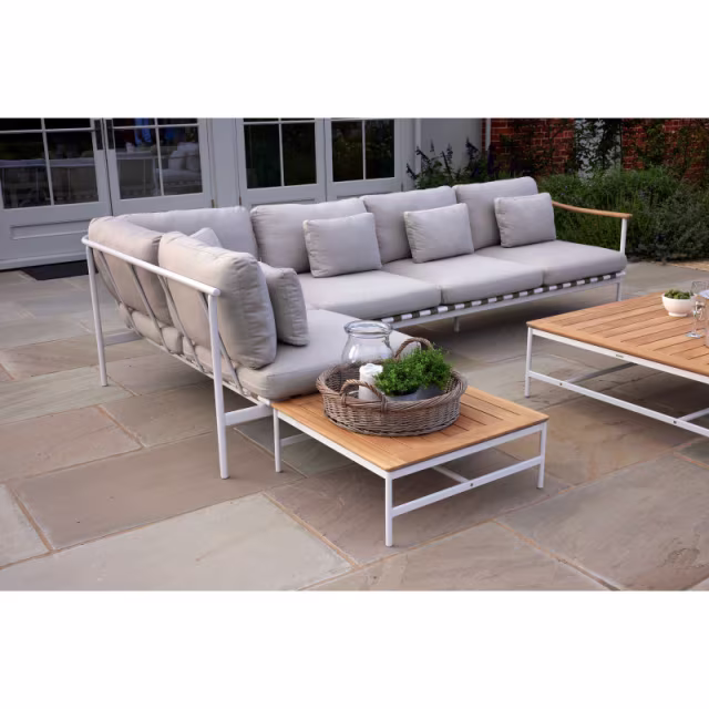 Barlow Tyrie Around Deep Seating Left End Loveseat - Teak Arm