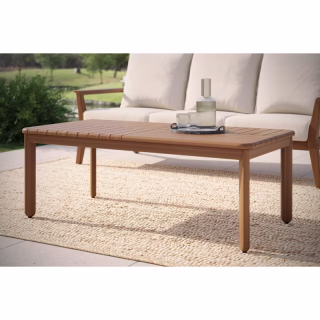 Jensen Outdoor Foundations 50" Ipe Wood Mosaic Rectangular Coffee Table
