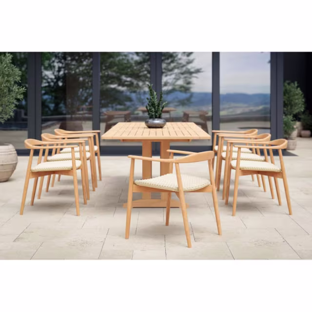 Jensen Outdoor Foundations 74" Teak Rectangular Dining Table