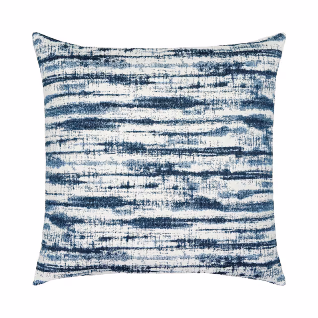 Elaine Smith 22" x 22" Linear Indigo Sunbrella Outdoor Pillow