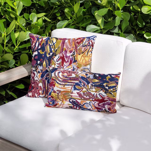 Elaine Smith 20" x 20" Graffiti Double Sided Sunbrella Outdoor Pillow