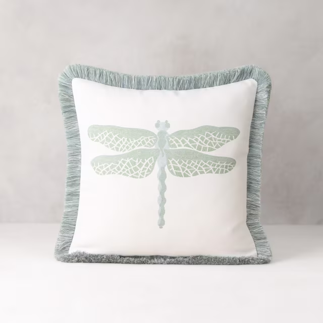 Elaine Smith 20" x 20" Dragonfly Surf Sunbrella Outdoor Pillow