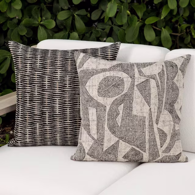 Elaine Smith 20" x 20" Influence Ebony Sunbrella Outdoor Pillow