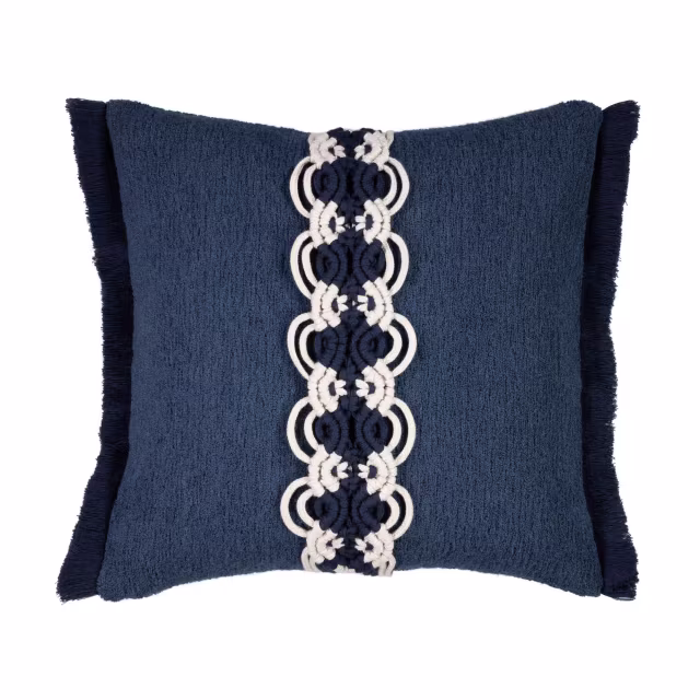 Elaine Smith 20" x 20" Distinction Indigo Sunbrella Outdoor Pillow
