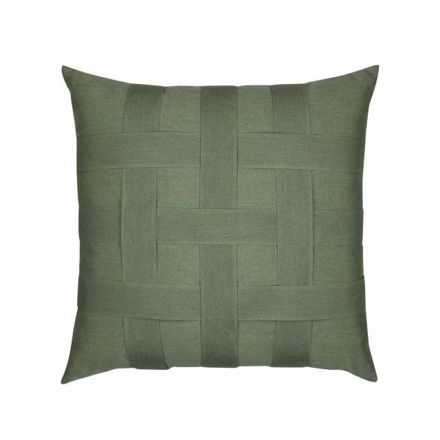 Elaine Smith 20" x 20" Basketweave Fern Sunbrella Outdoor Pillow