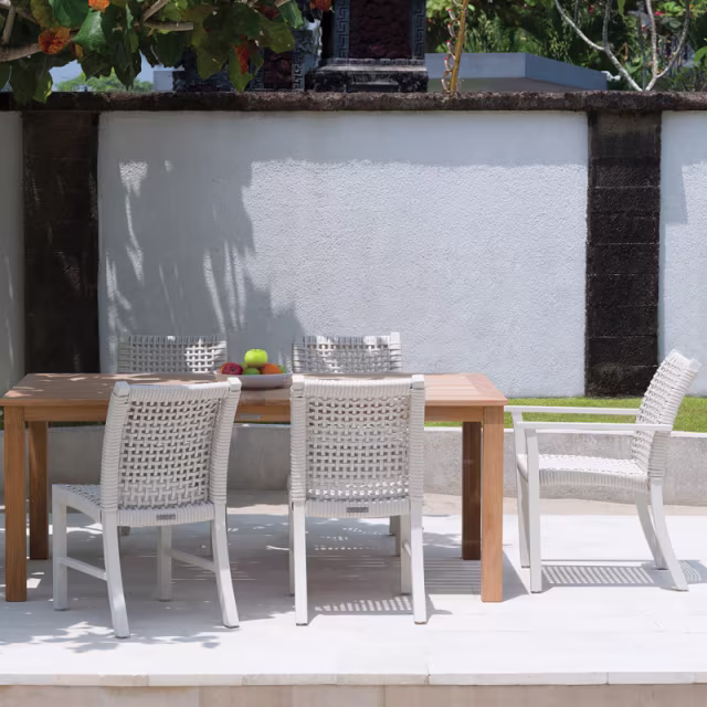 Kingsley Bate Catherine Stacking Aluminum Woven Dining Armchair