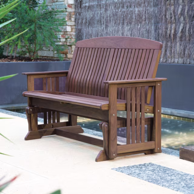 Jensen Outdoor Heritage Lincoln 59" Ipe Wood Glider Bench