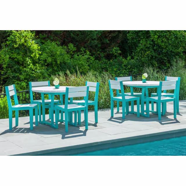 Seaside Casual Coastline Café 40" Recycled Polymer Round Dining Table