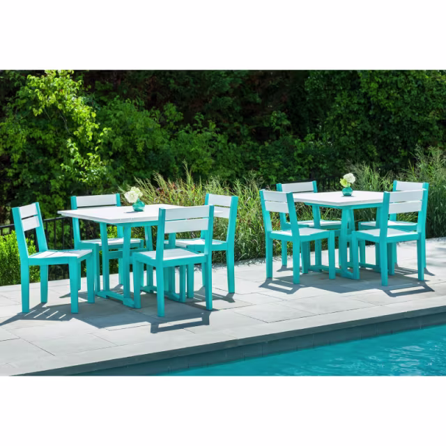 Seaside Casual Coastline Café 40" Recycled Polymer Square Dining Table