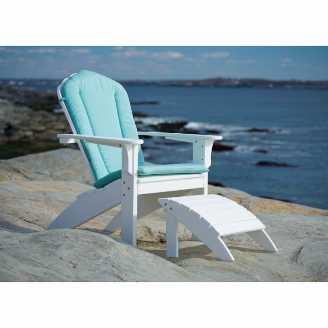 Seaside Casual Coastline Harbor View Recycled Polymer Outdoor Footstool