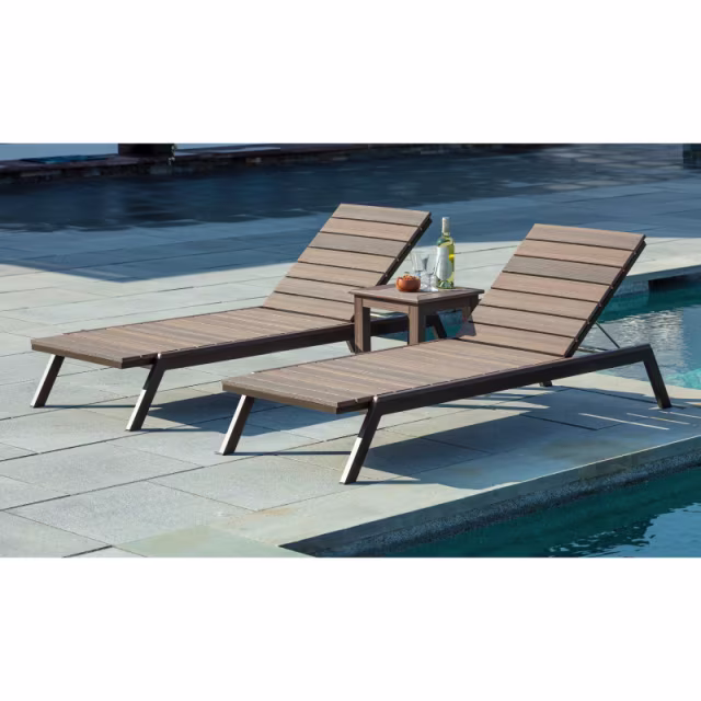 Seaside Casual MAD Recycled Polymer Slatted Chaise Lounge
