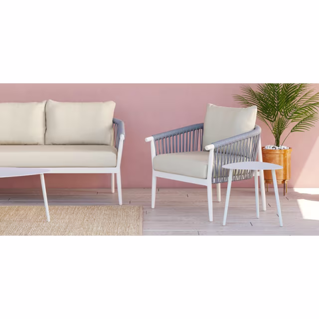 DecoScape Vines 24" Aluminum Oval End Table