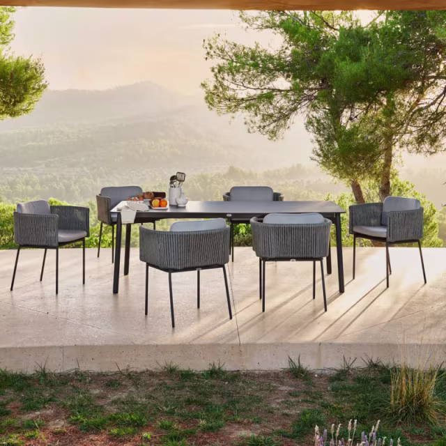 Skyline Design Boston/Rodona 87" Aluminum Rectangular Dining Table