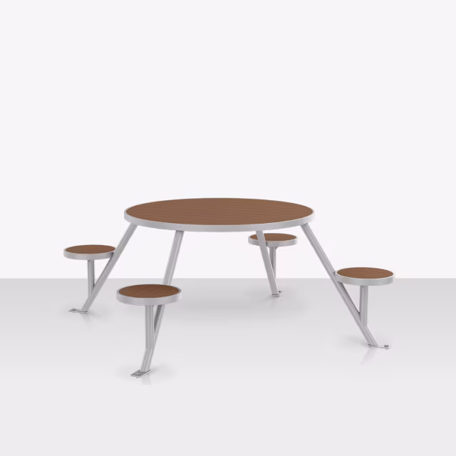 DecoScape Vienna Easton 47" Round Picnic Table with 4 Seats