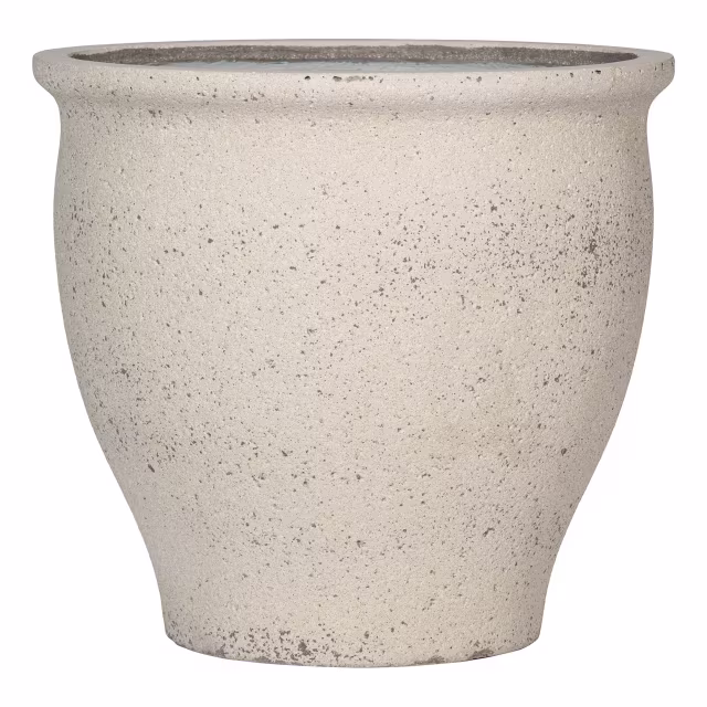 Pottery Pots Mediterranean Poseidon 25" Round Ficonstone Planter Pot - Chalk White