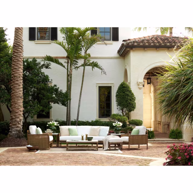 Lane Venture Brooks Wicker Sofa with Seat Cushions