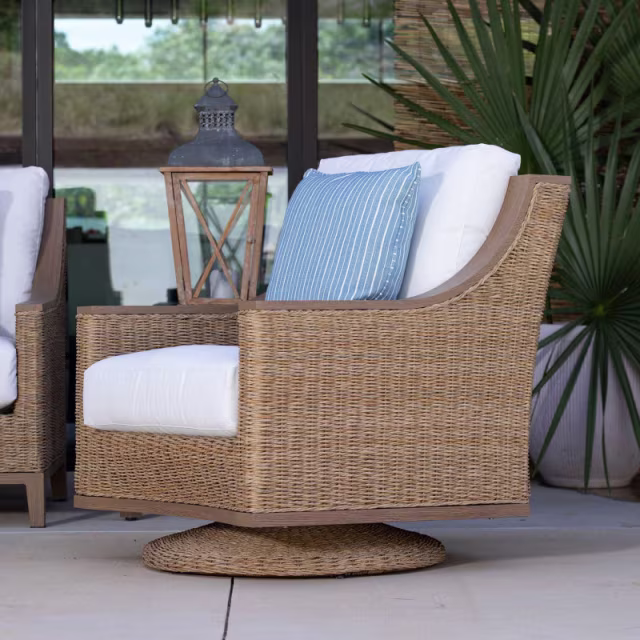 Lane Venture Hemingway Loggia Wicker Swivel Rocker Lounge Chair