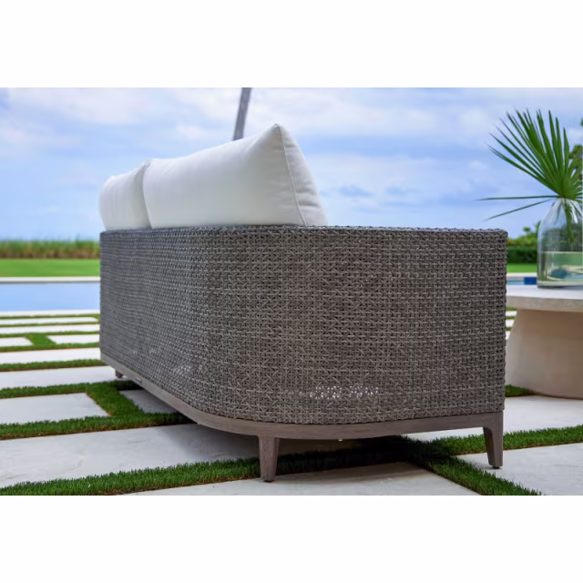Lane Venture Lenox Hill Wicker Sofa with Seat Cushions