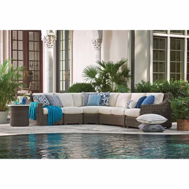 Lane Venture Oasis Wicker Armless Loveseat Outdoor Sectional Unit