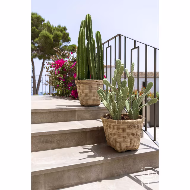 Pottery Pots 28" Faux Cactus Opuntia Plant - Set of 4